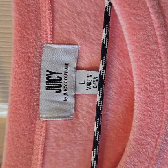 JUICY COUTURE WOMEN'S JUNIOR PINK LONG SLEEVE VELVETEEN PULLOVER CREWNECK LARGE - Picture 5 of 16